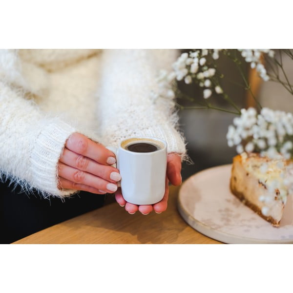 Căni albe 2 buc. pentru espresso din gresie 80 ml Fuori – Vialli Design-image-4