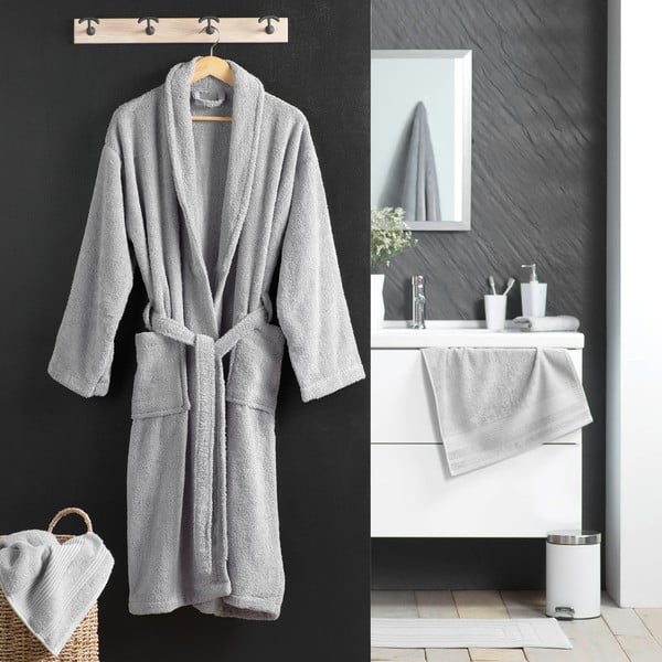 Halat gri deschis M din bumbac Tendresse – douceur d'intérieur-image-1