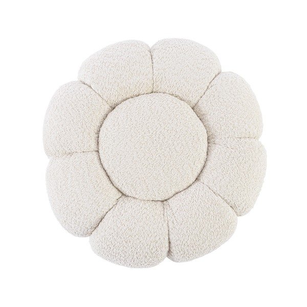 Taburet crem cu tapițerie din țesătură bouclé Florel – Bizzotto-image-2