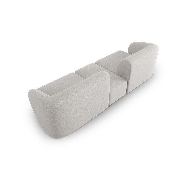 Canapea gri deschis cu tapițerie din chenille 246 cm Paolo – Milo Casa-image-3