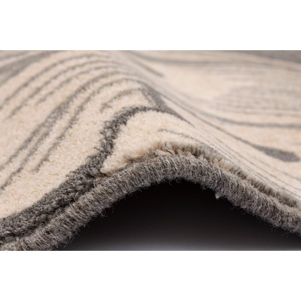 Covor gri/bej din lână 200x300 cm Thea anthracite – Agnella-image-2