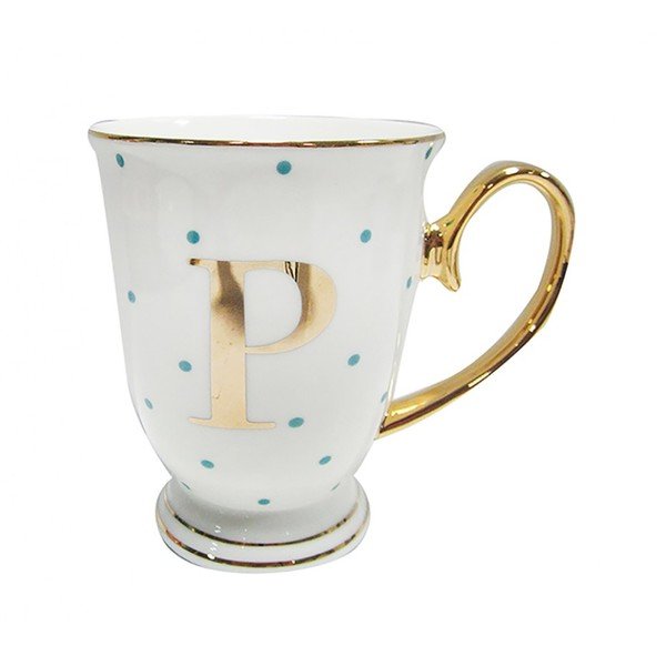 Cană-alfabet cu litera P, cu picățele albastre-image-2