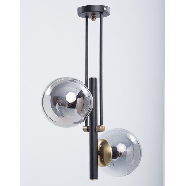Plafonieră neagră cu abajur din sticlă ø 15 cm Libra – Squid Lighting-image-1