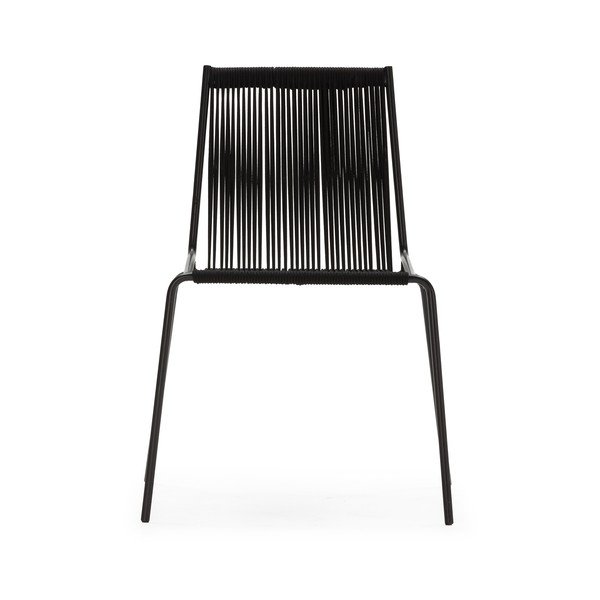 Scaune de dining negre stivuibile 2 buc. din metal Emily – Marckeric-image-2