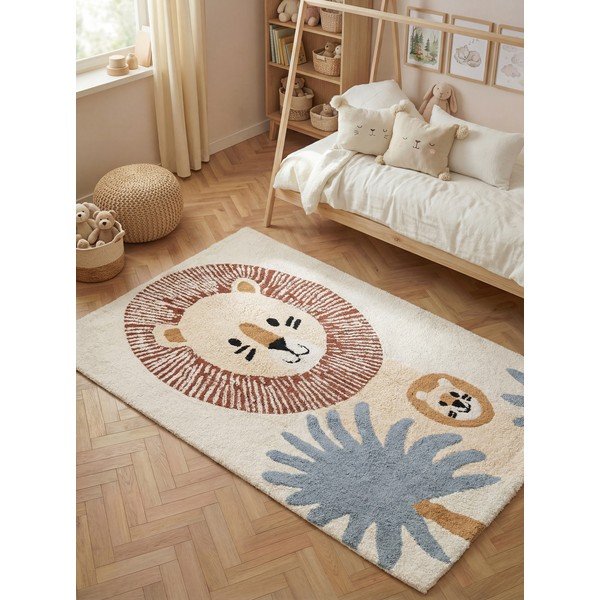 Covor pentru copii crem lavabil/țesut manual din bumbac 140x200 cm Snuggle Leander – Hanse Home-image-1