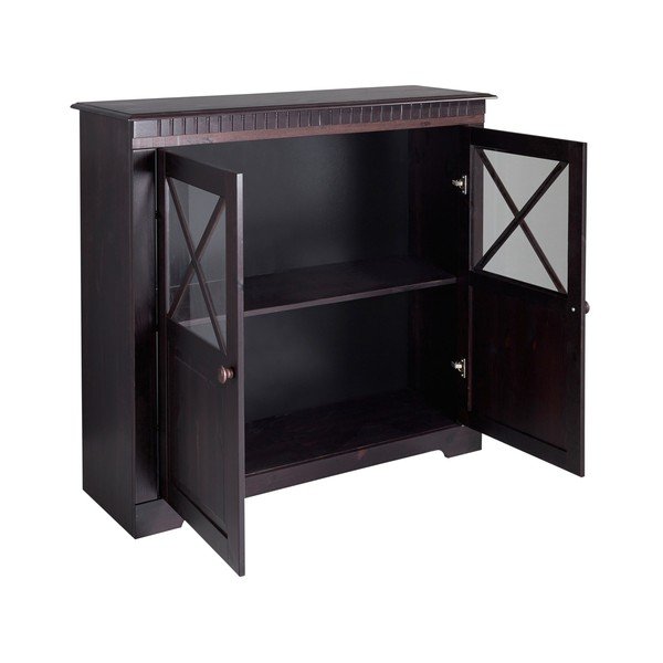 Vitrină maro închis din lemn de pin 95x35 cm Lisa – Støraa-image-2