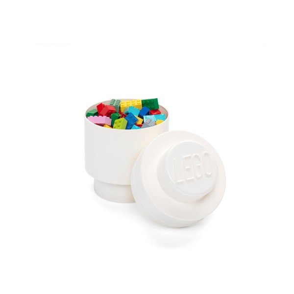 Cutie depozitare rotundă LEGO®, alb, ⌀ 12,5 cm-image-1