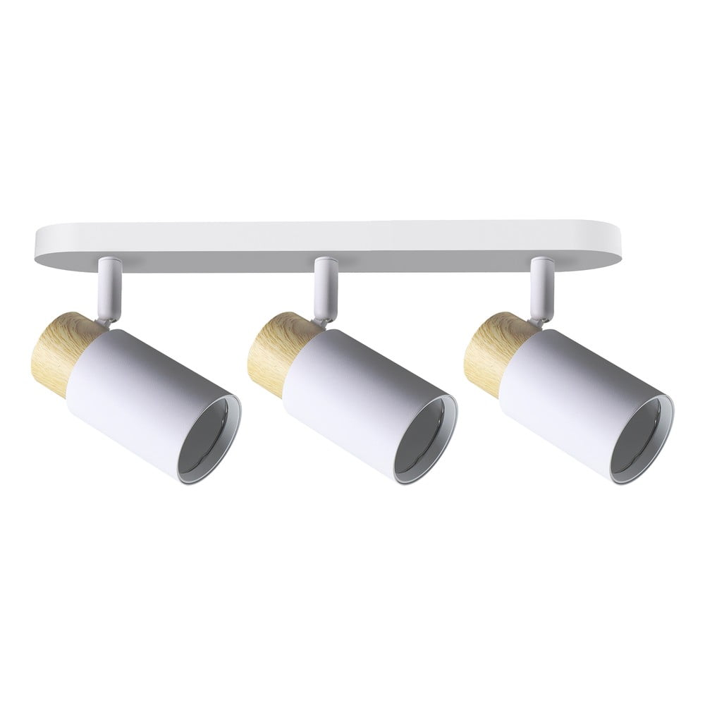Plafonieră albă/în culoare naturală cu abajur din metal 48x5.5 cm Claro – Candellux Lighting