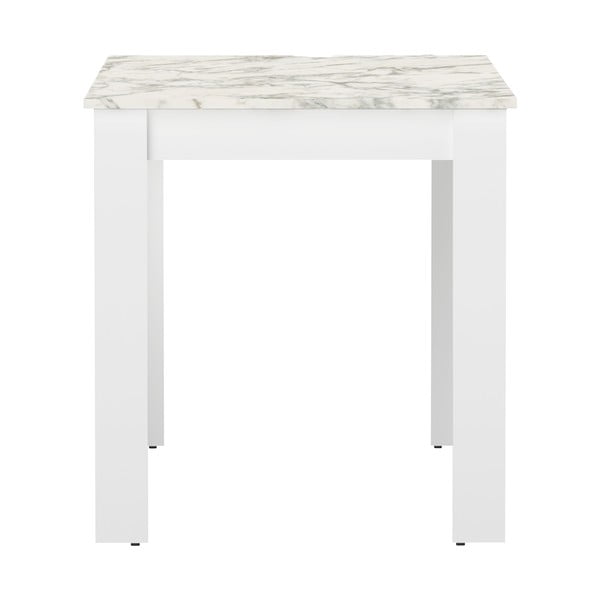 Masă de sufragerie albă cu blat cu aspect de marmură 110x70 cm Nice - TemaHome -image-2