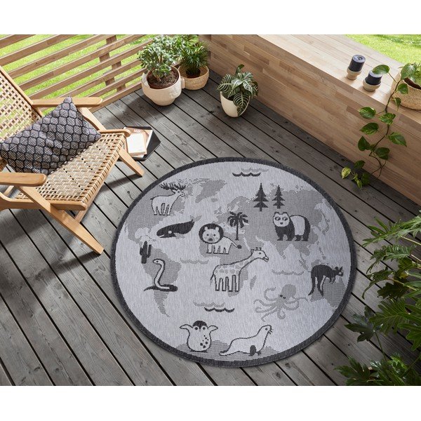Covor gri rotund ø 120 cm Animal World – Hanse Home-image-1