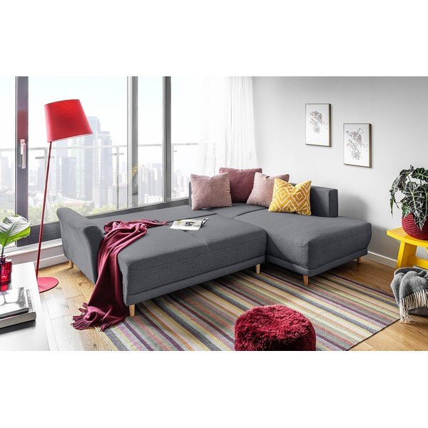 Colțar extensibil cu șezlong pe partea dreaptă Miuform Lovely Annie, gri închis-image-3