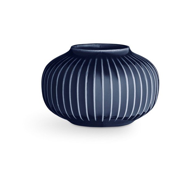 Sfeșnic din porțelan pentru lumânările de ceai Kähler Design Hammershoi, ⌀ 10 cm, albastru închis
