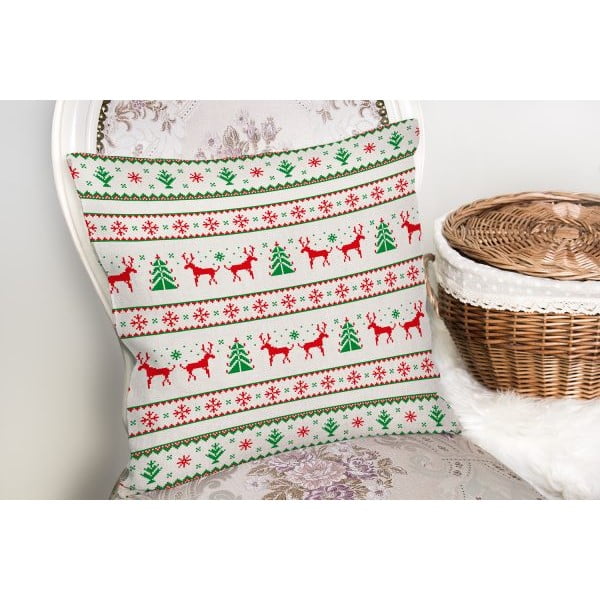 Față de pernă 43x43 cm  cu model de Crăciun – Mila Home-image-1