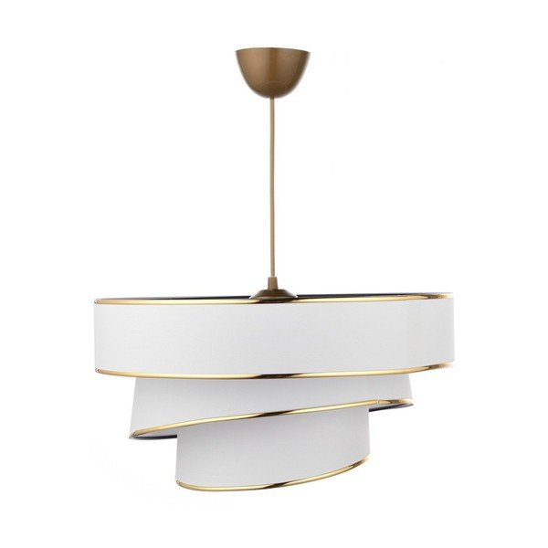 Lustră albă/aurie cu abajur textil ø 40 cm Couper – Opviq lights