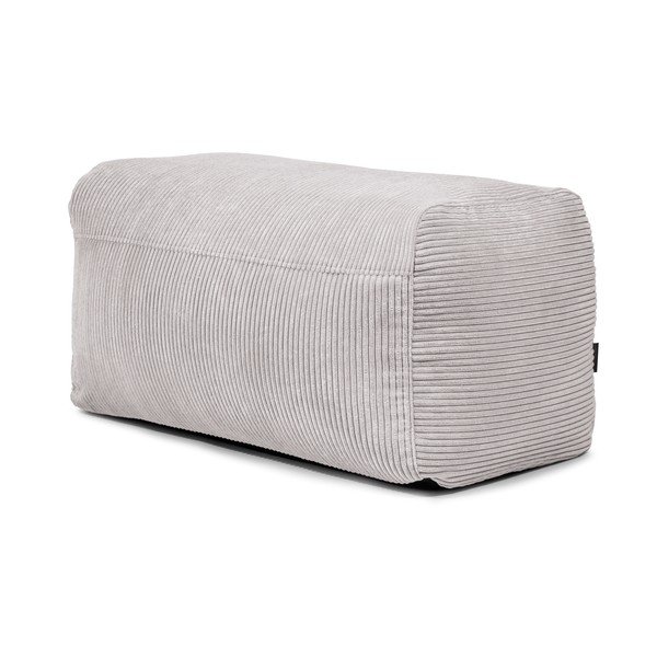 Fotoliu bean bag gri deschis cu tapițerie din catifea reiată Plus 100 Lounge – SLOWDOWN