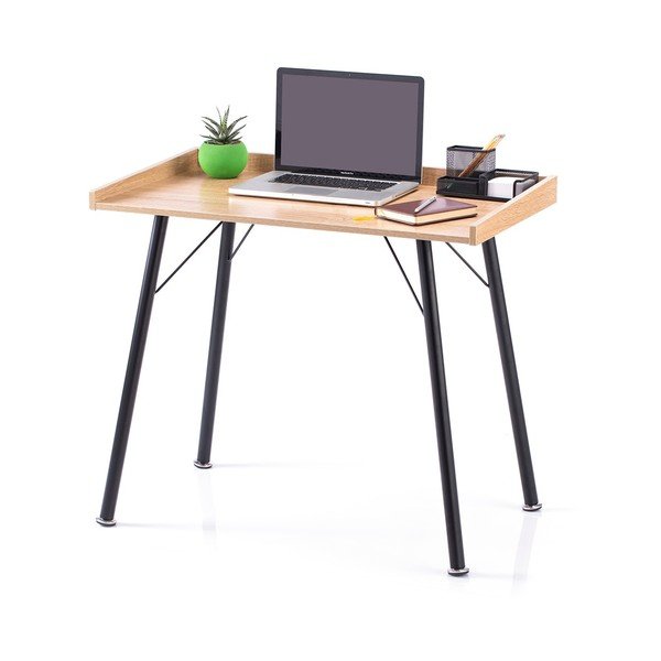 Birou cu blat cu aspect de lemn de stejar 50x90 cm Fey – Homede-image-3