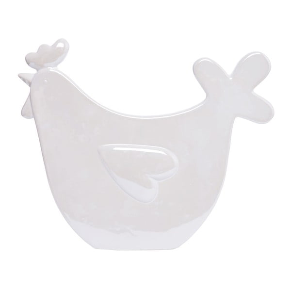 Decorațiune din ceramică Ewax Pearl Mrs. Petunia, 20 cm, alb