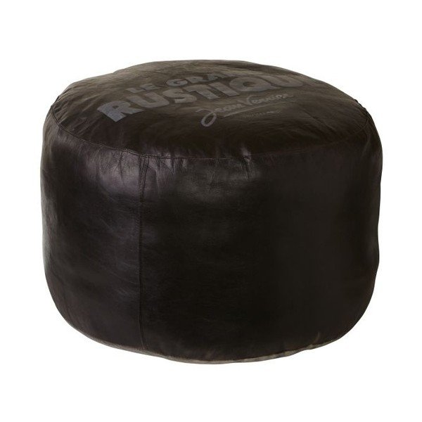 Puf din piele Canett Texas Black-image-1