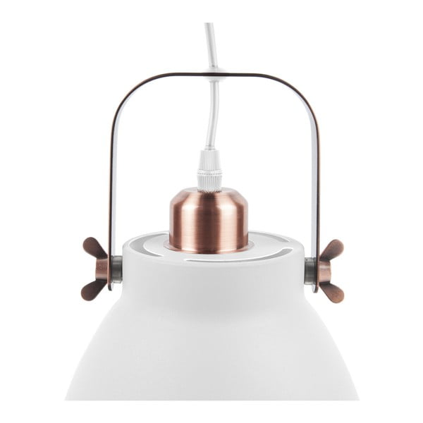 Lustră Leitmotiv Mingle, ⌀ 26,5 cm, alb cu detalii arămii-image-1