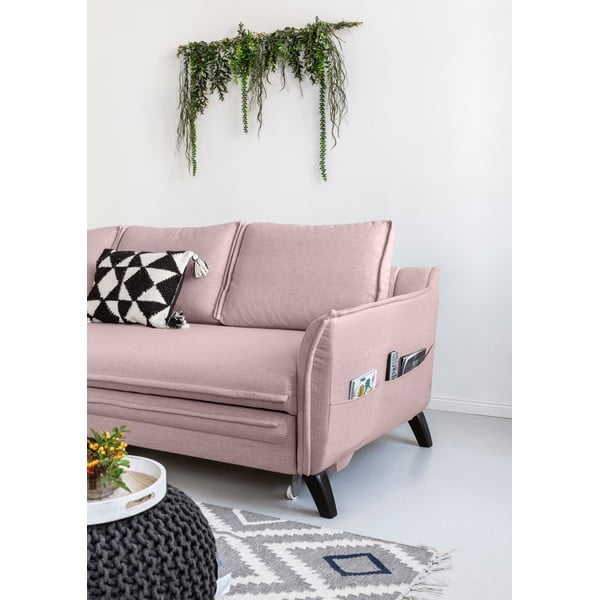 Colțar extensibil cu șezlong pe partea stângă Miuform Charming Charlie, roz pudră-image-4