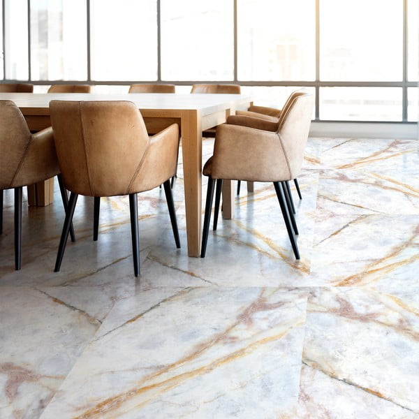 Autocolant pentru podea Ambiance Authentic White Marble, 40 x 40 cm-image-2