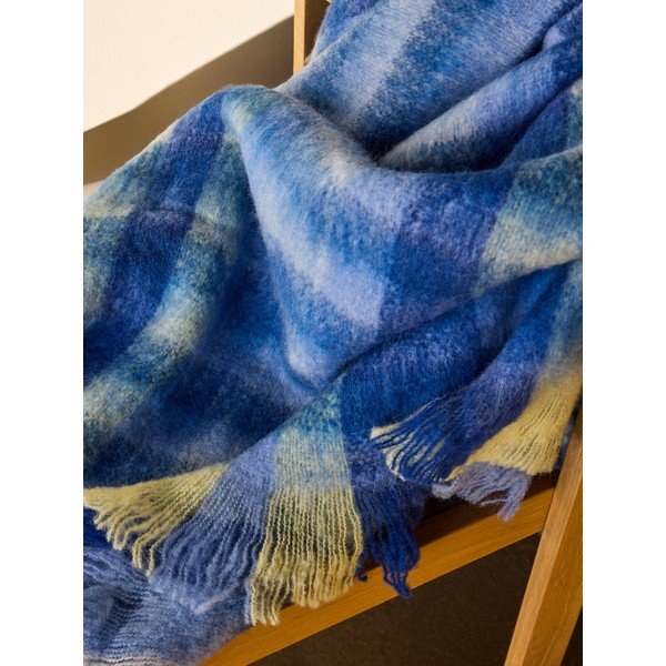 Pătură albastră din amestesc de lână 140x200 cm Loom – Hübsch-image-2