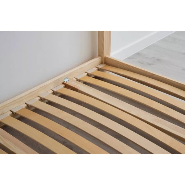 Pat pentru copii  în culoare naturală supraetajat/cu extensie suplimentară cu spațiu de depozitare cu somieră 90x190 cm CLPB – Adeko-image-2