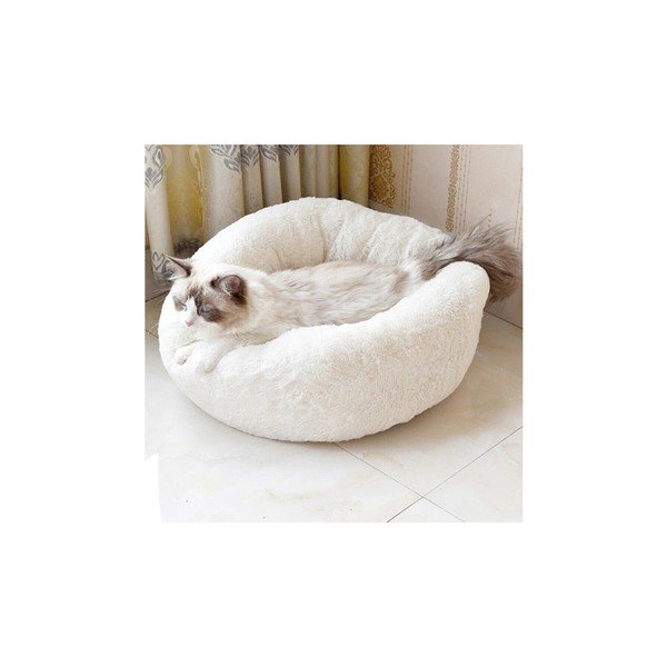 Pat de pluș alb pentru animale de companie - Lydia&Co-image-1