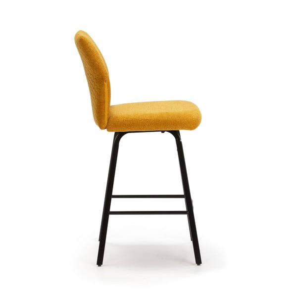 Scaune de bar galben-muștar 4 buc. 65 cm Bei – Marckeric-image-4