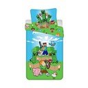 Lenjerie de pat pentru copii verde-albastră din bumbac pentru pat de o persoană 140x200 cm Minecraft "Outdoor Mobs" – Jerry Fabrics
