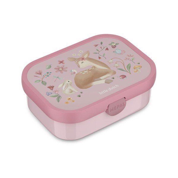 Cutie de gustări pentru copii roz-deschis din plastic Fairy Garden by Little Dutch – Mepal
