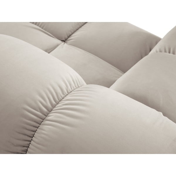 Modul pentru canapea modulară bej cu tapițerie din catifea (cu colț pe partea dreaptă) Bellis – Micadoni -image-1