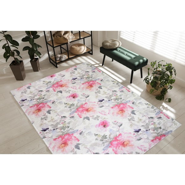 Covor roz-fildeș lavabil 160x230 cm Pink Garden – Vitaus-image-1