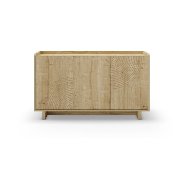 Comodă în culoare naturală cu aspect de lemn de stejar 140x80x40 cm Daira – Marckeric