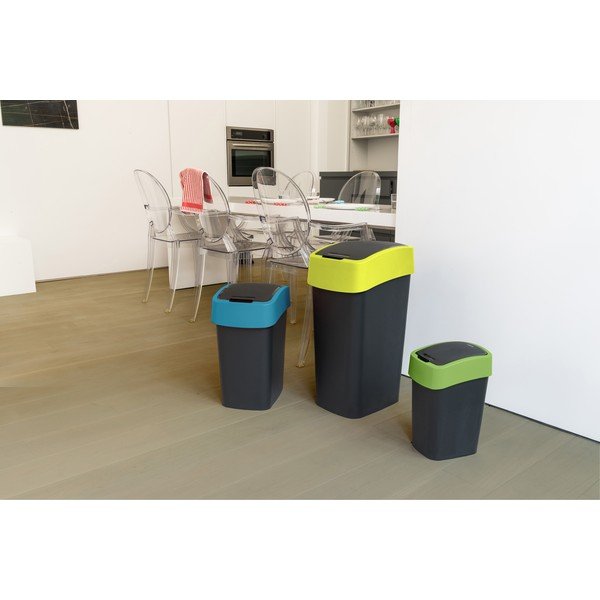 Coș de gunoi negru/albastru pentru reciclare din plastic 45 l Flip Bin – Curver-image-1