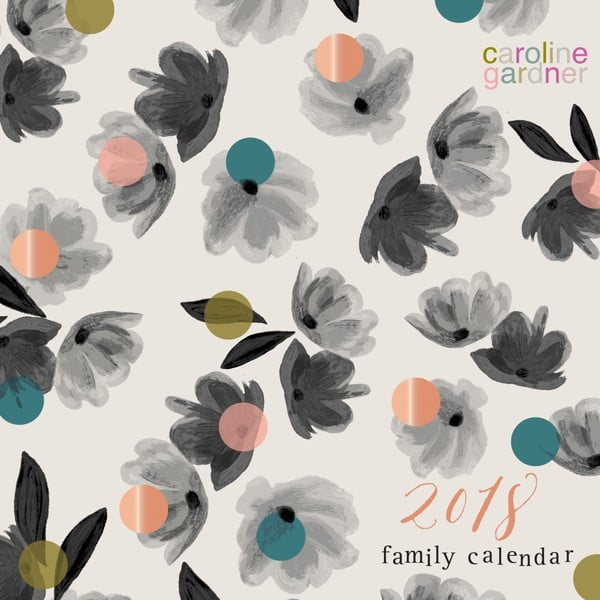 Calendar perete pentru anul 2018 Portico Designs Caroline Gardner Rose Tinted