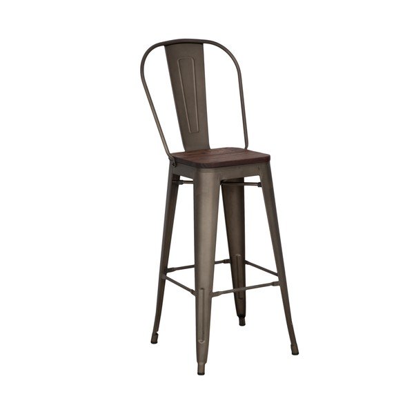 Set 2 scaune bar Mauro Ferretti Detroit, înălțime 115 cm, negru-image-1