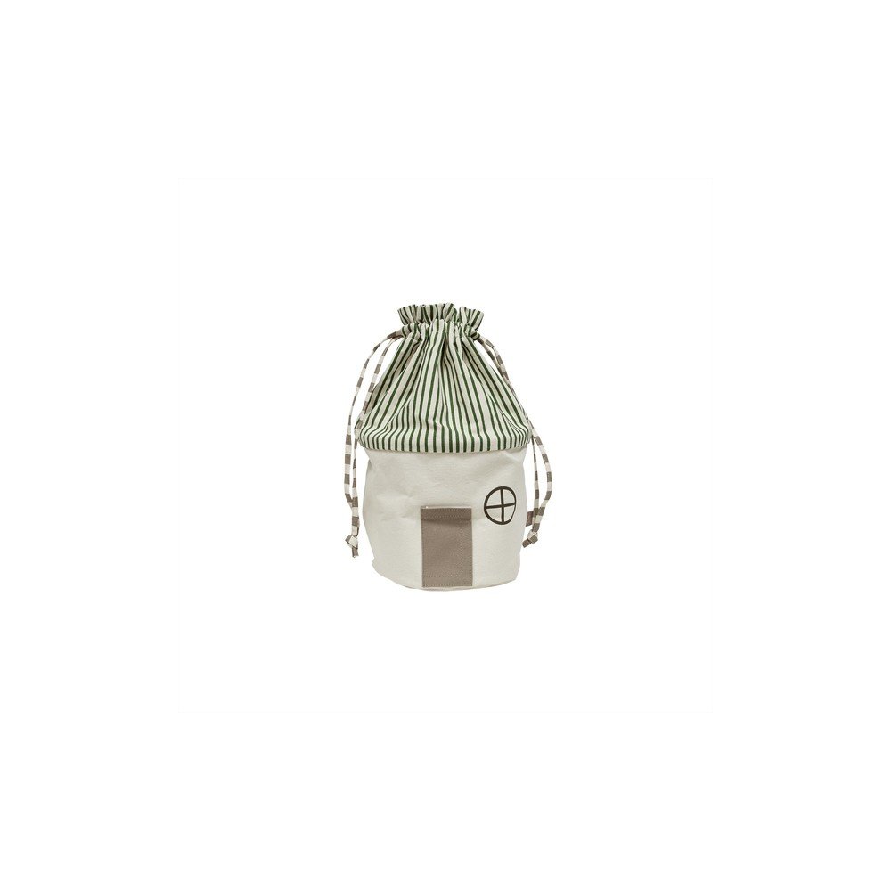 Coș de jucării pentru copii verde/crem din material textil ø 26x40 cm Koya – OYOY Mini