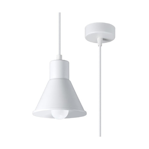 Lustră albă cu abajur din metal 14x14 cm Martina - Nice Lamps