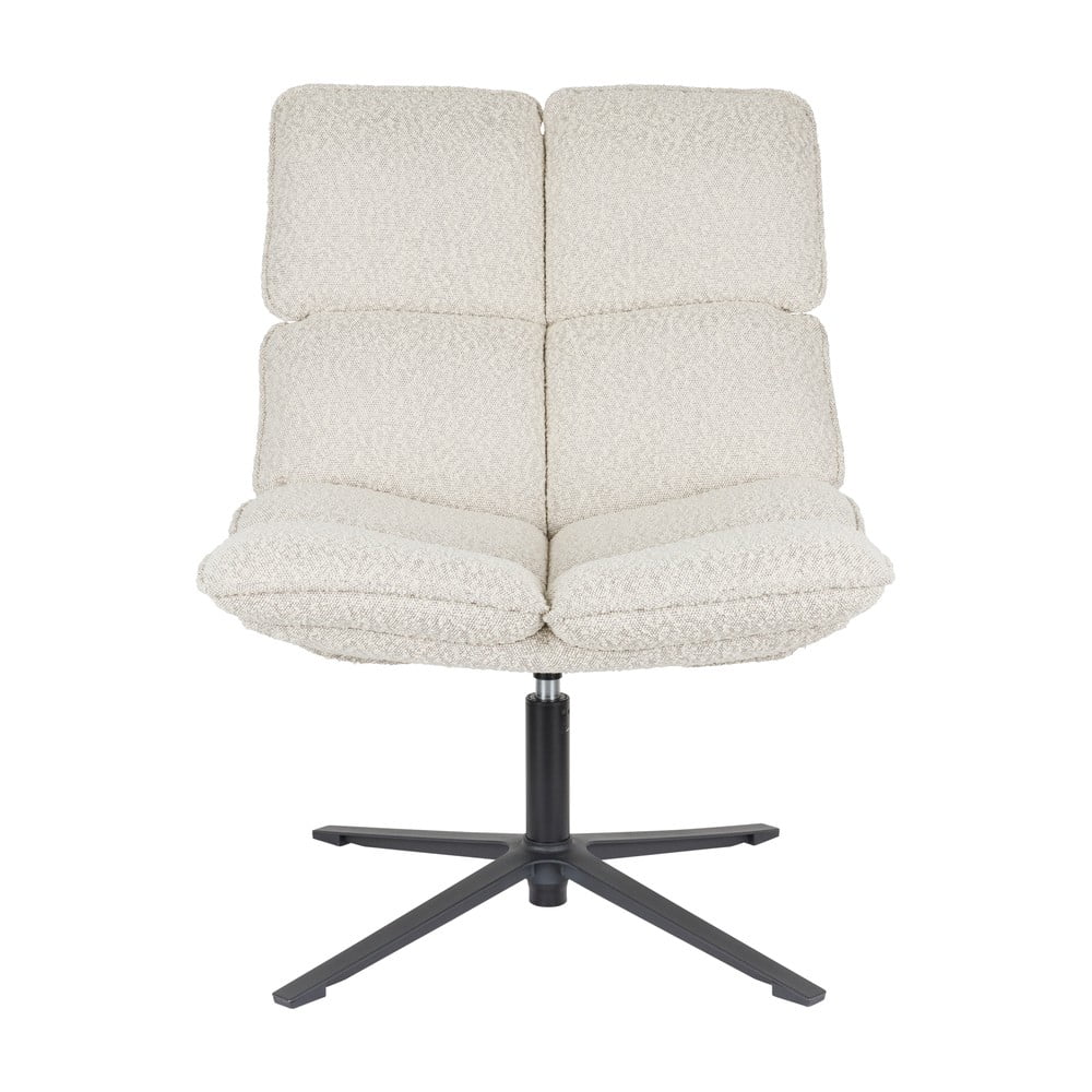 Fotoliu crem pivotant cu tapițerie din țesătură bouclé Bros – White Label