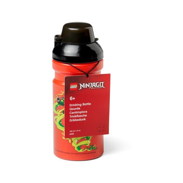 Sticlă pentru apă cu capac negru LEGO® Ninjago, 390 ml, roşu-image-2
