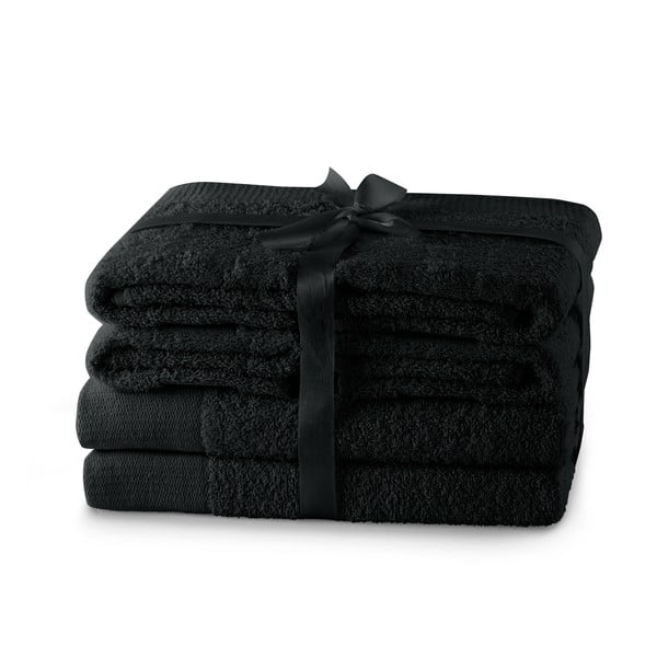 Prosoape de baie negre 6 buc. din bumbac din frotir Amari – Restilo