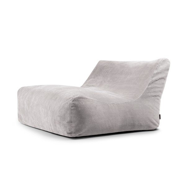 Fotoliu bean bag gri deschis cu tapițerie din catifea reiată Sofa Lounge – SLOWDOWN