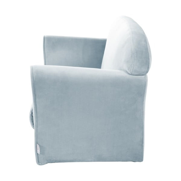 Canapea pentru copii albastru-deschis cu tapițerie din catifea 78 cm Lil Sofa – Roba-image-2