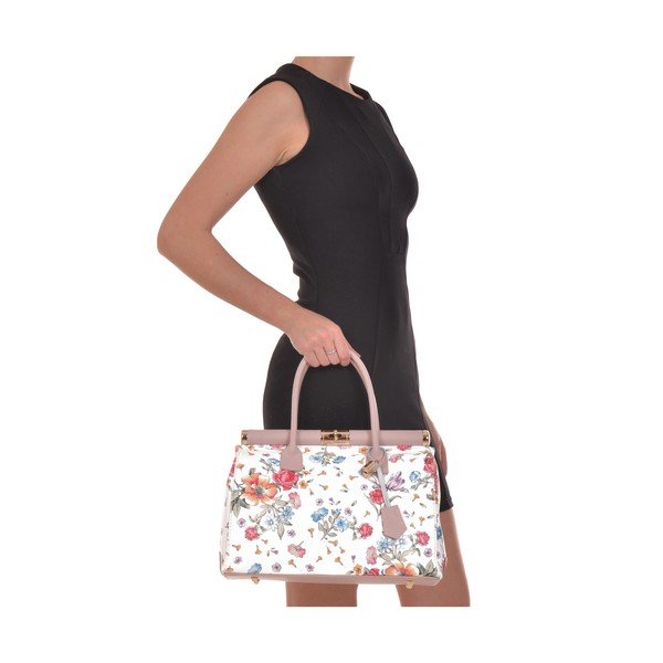 Geantă din piele cu model floral Renata Corsi, roz-image-4