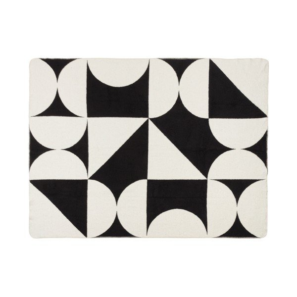 Pătură neagră/crem 150x200 cm Tul – noo.ma