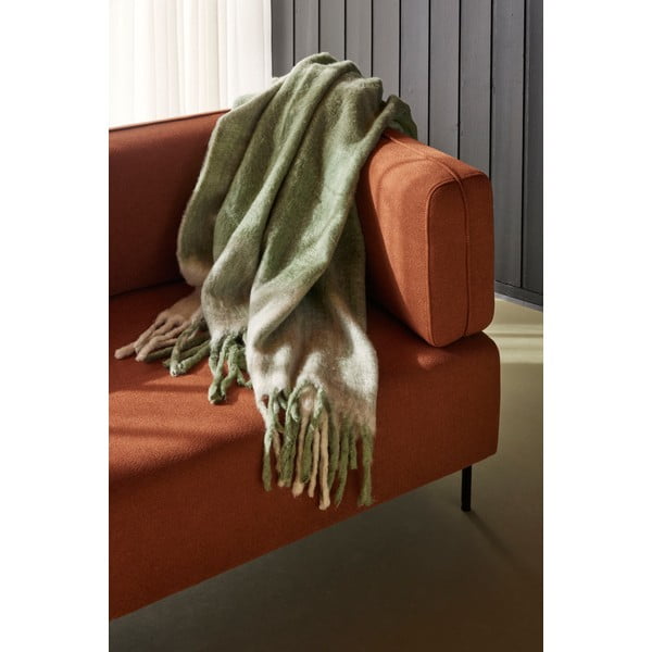 Pătură alb-verde 200x140 cm Inlet - Hübsch-image-1