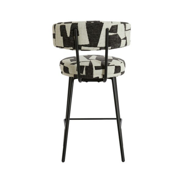 Scaun de bar negru/crem tapițat Harvie – Light & Living-image-4
