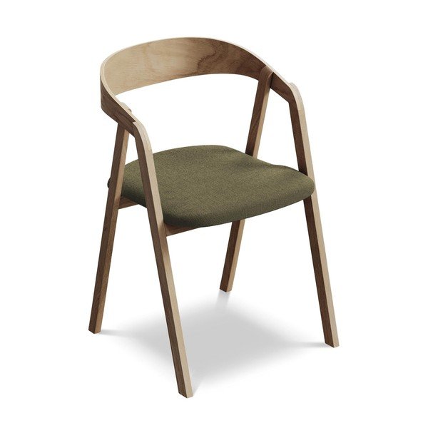 Scaun de sufragerie verde din lemn masiv Erika – Makamii