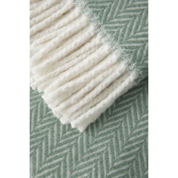 Pled din amestec de bumbac Euromant Skyline, 140 x 180 cm, verde deschis-image-2